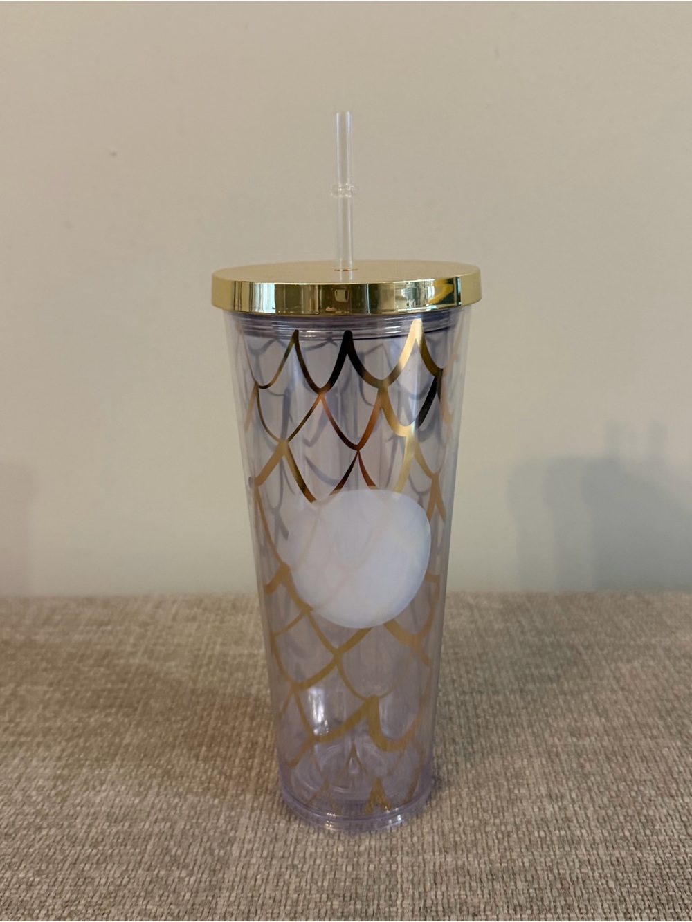 Starbucks Holiday 2016 Gold Mermaid Scale Cold Cup Tumbler Venti 24 Oz